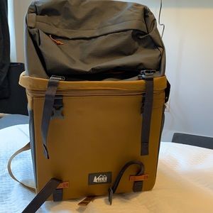 REI backpack and cooler